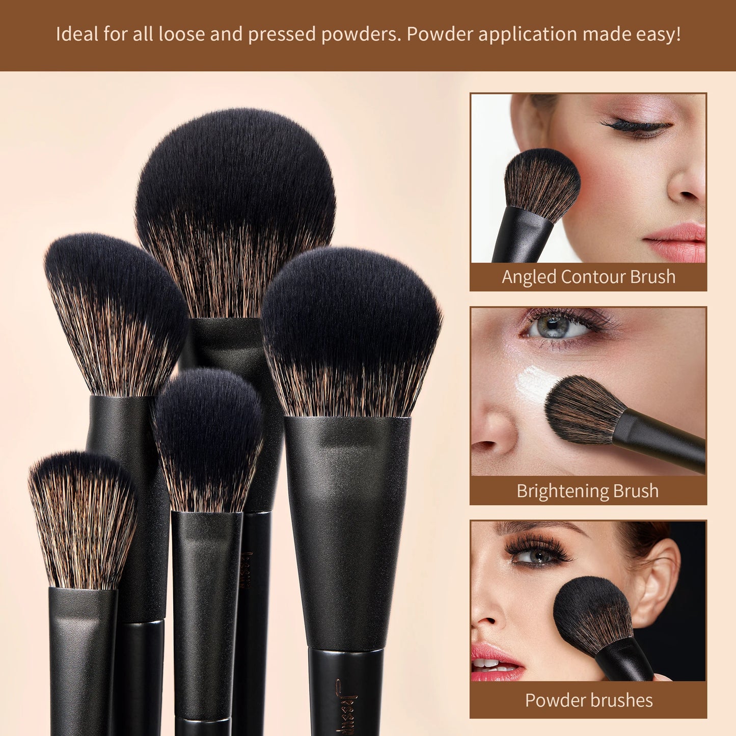Jessup Makeup Brushes Set,10-14pcs Make Up Brush Contour Foundation Powder Eyeshadow Highlight Blending Concealer Liner T336