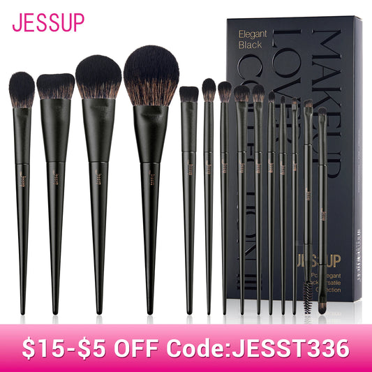 Jessup Makeup Brushes Set,10-14pcs Make Up Brush Contour Foundation Powder Eyeshadow Highlight Blending Concealer Liner T336